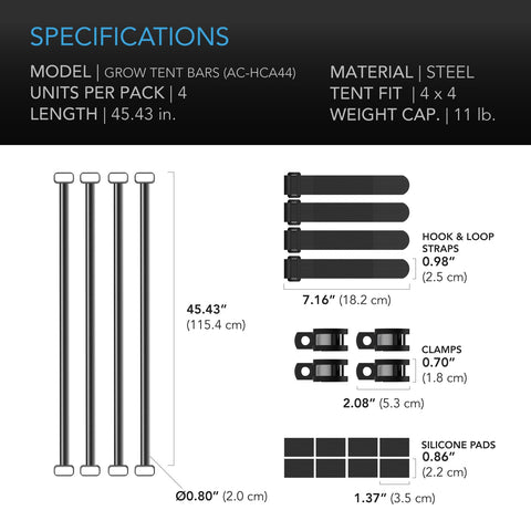 AC Infinity supports clip fans, trellis nets, and drying racks in 4x4 tents