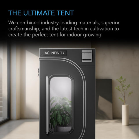 AC Infinity CLOUDLAB 642 canvas material highlights thick 2000D fabric for durability.