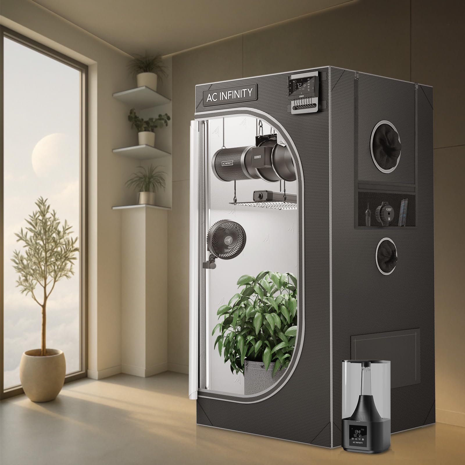 AC Infinity CLOUDLAB 642 duct ports illustrate versatile ventilation options.