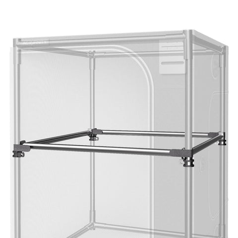 AC Infinity heavy-duty mounting bars for 5x5 tents show a solid setup and space optimization.