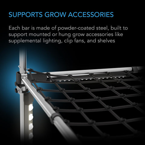 AC Infinity height-adjustable mounting bars adapt to different canopy setups