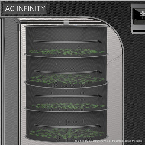 AC Infinity in a 3x3 grow tent demonstrates spacious fit and scalable drying capacity.