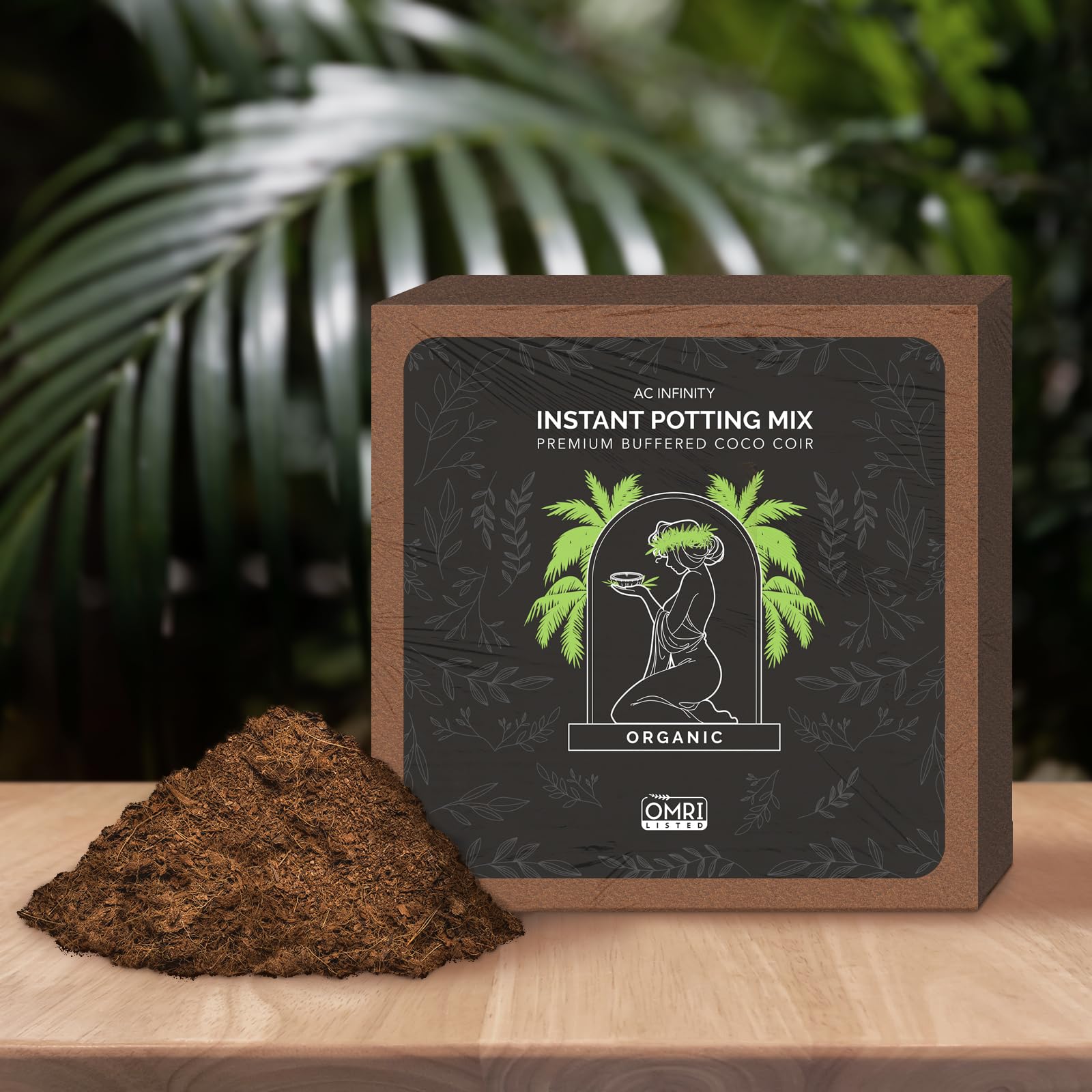 AC Infinity seed-starting base provides pest-free, pH-neutral growing foundation.
