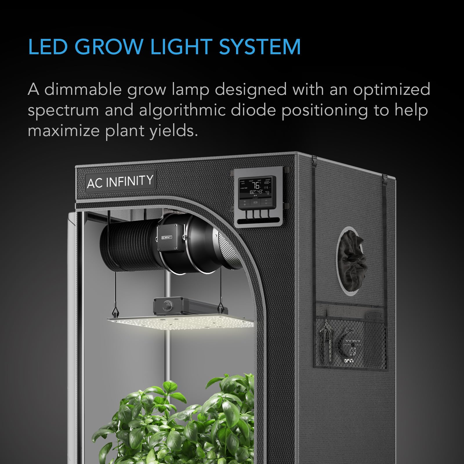 AC Infinity IONBOARD S22 diode layout ensures even light distribution across the canopy.