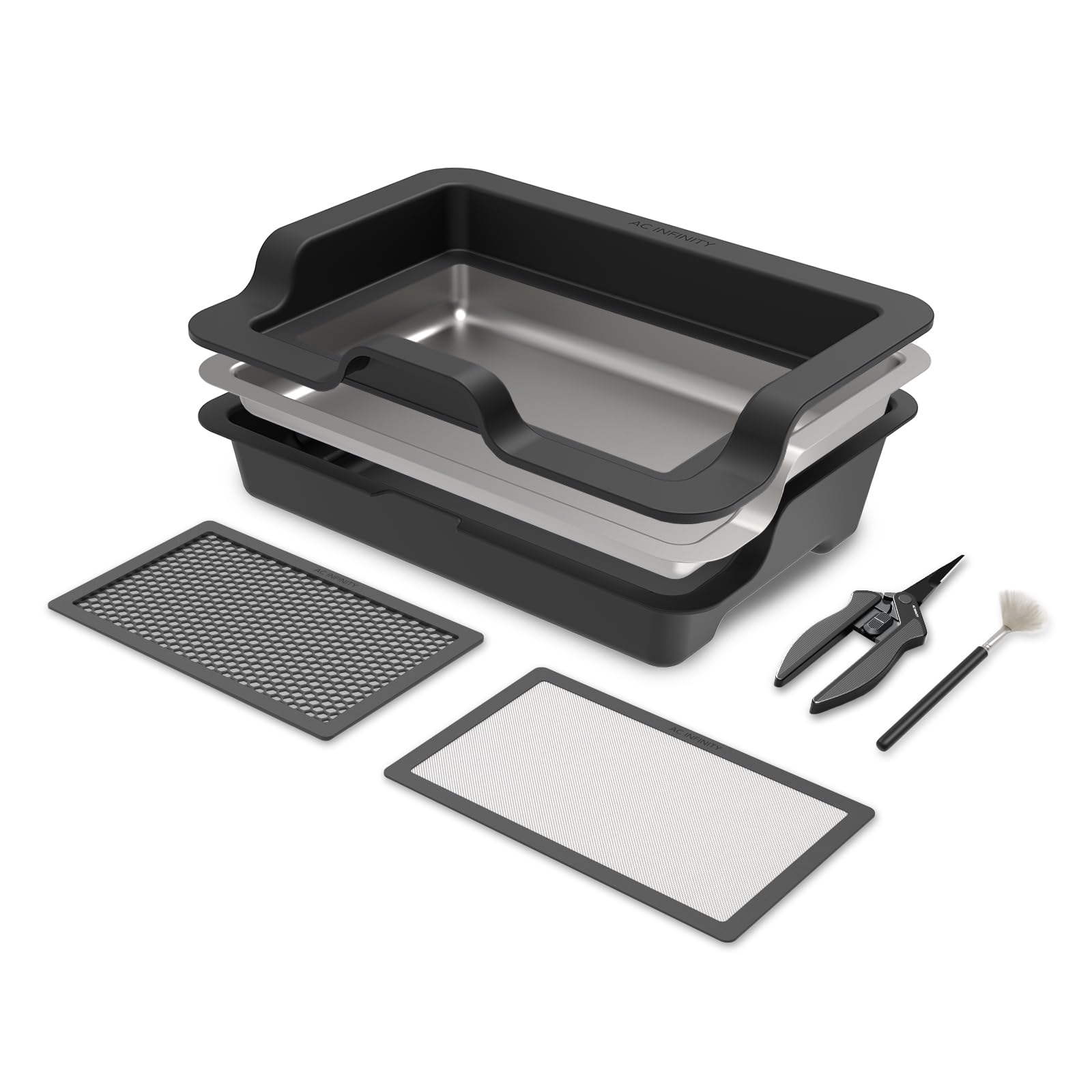 AC Infinity large trim tray front view highlighting compact harvest layout