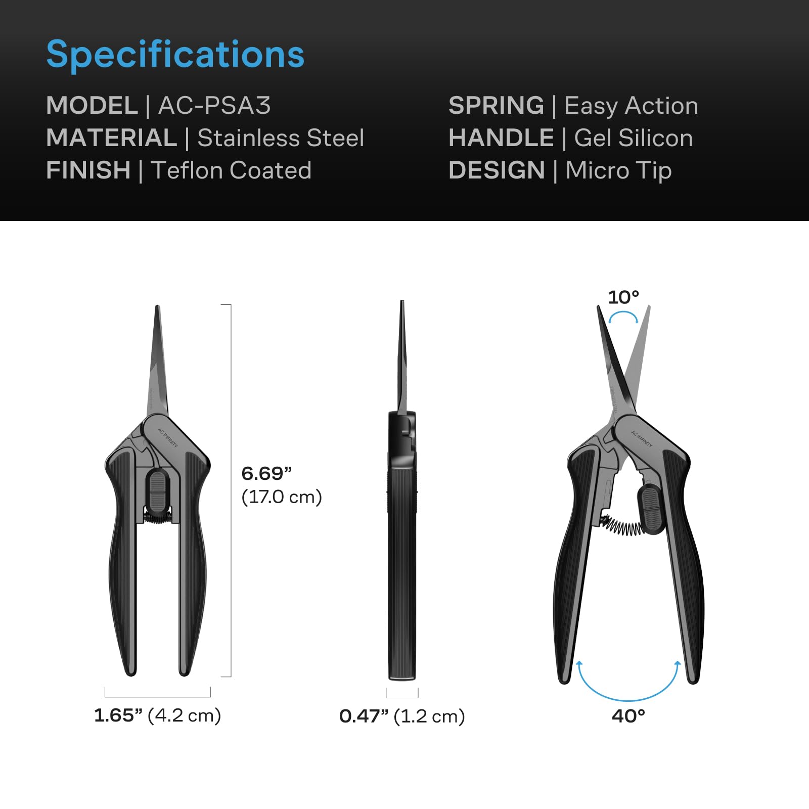 AC Infinity lightweight pruning shear in use during garden trimming
