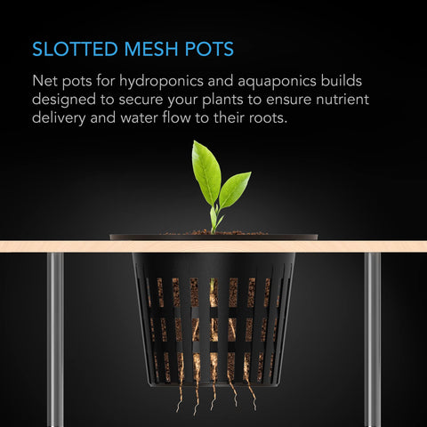 AC Infinity net pots with wide lip fit mason trays for convenient setup.