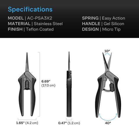 AC Infinity pruning shear safety lock protects blades and fingers during storage.