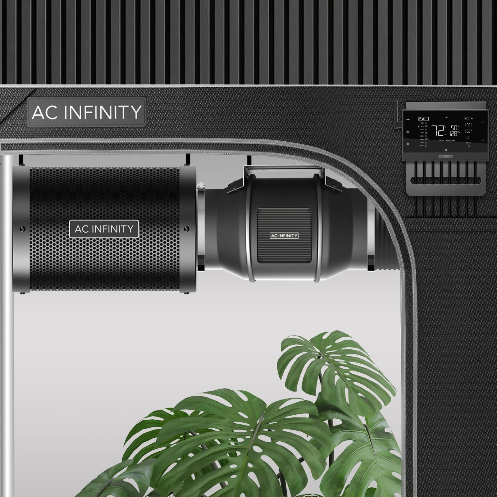 AC Infinity low-noise operation at 32 dBA supports quiet room ventilation