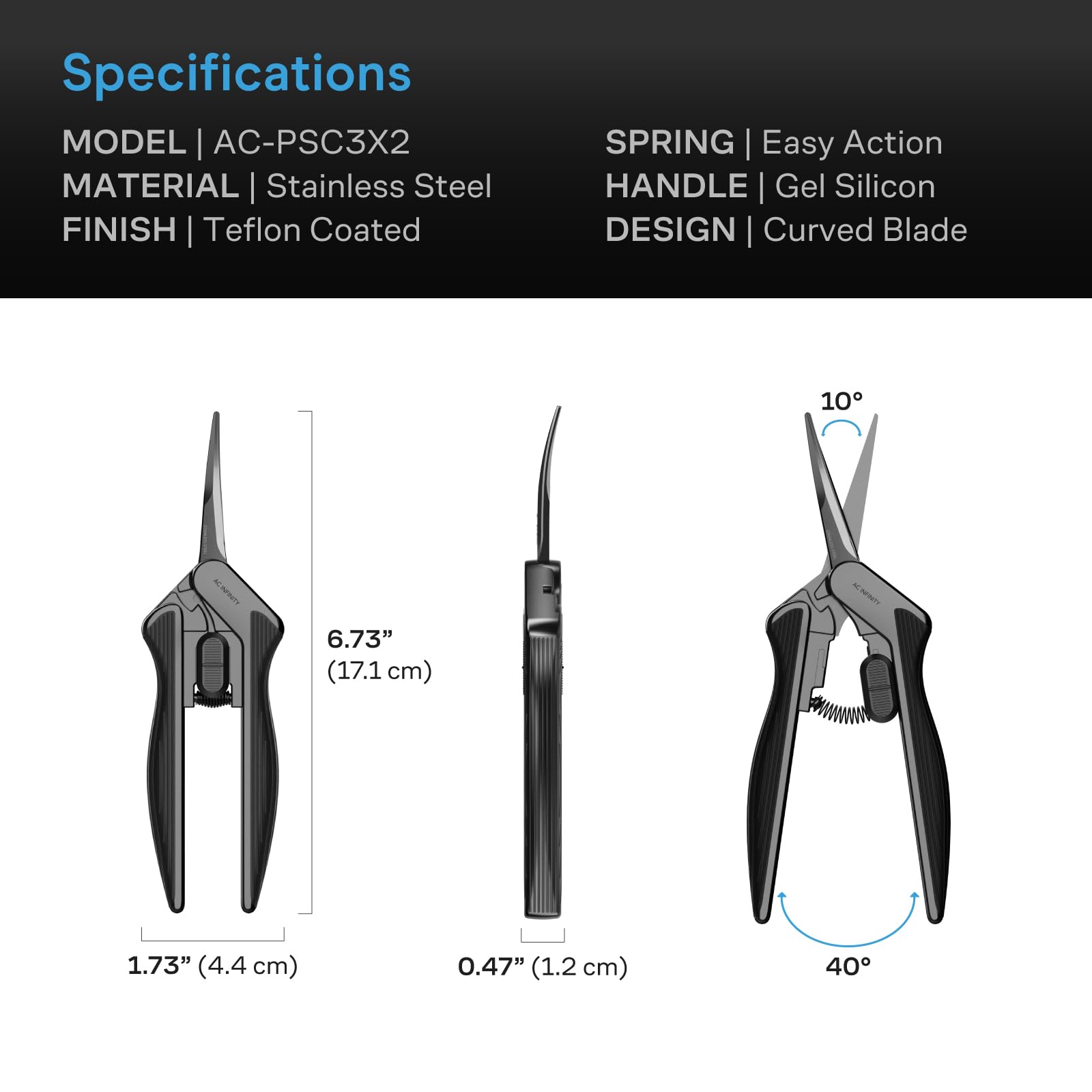 AC Infinity safety lock protects hands and preserves blades during storage.