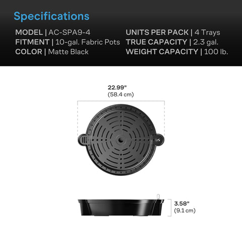 AC Infinity self-watering base XL strainer spout enables quick replenishment.