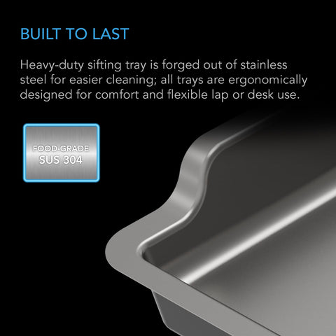 AC Infinity stainless steel tray surface eases pollen collection and cleaning