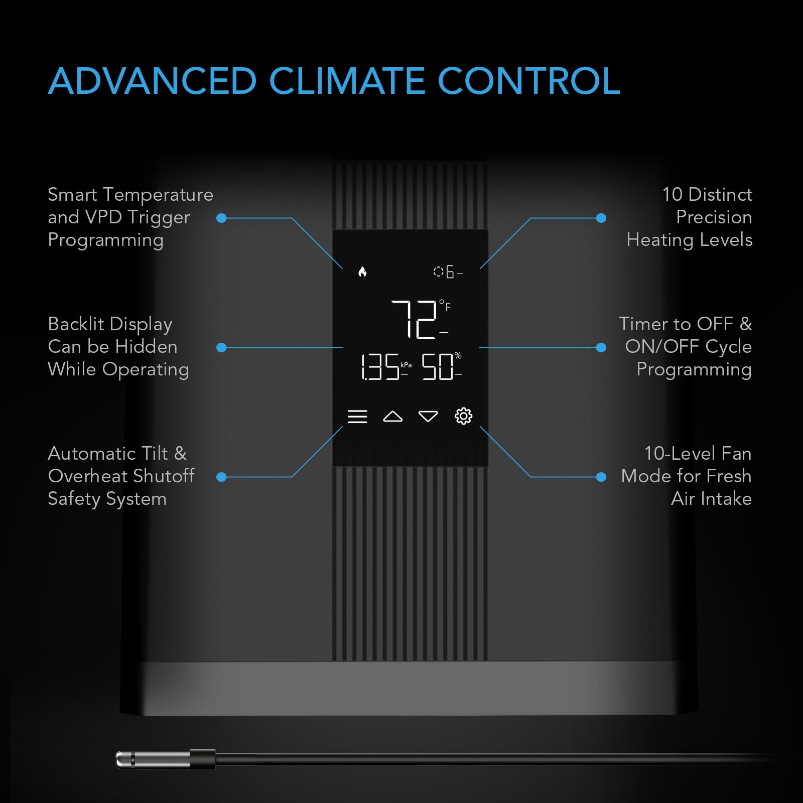 AC Infinity ThermoForge T3 PWM heating element detail highlights precision