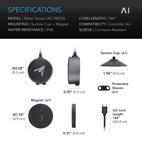 AC Infinity IP68-rated sensor withstands submersion up to three meters.