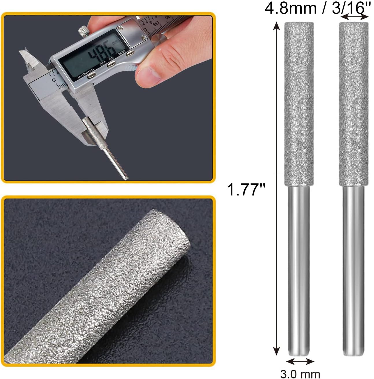 AccEncyc 8pcs pack burr stones support versatile metal and jewelry projects.