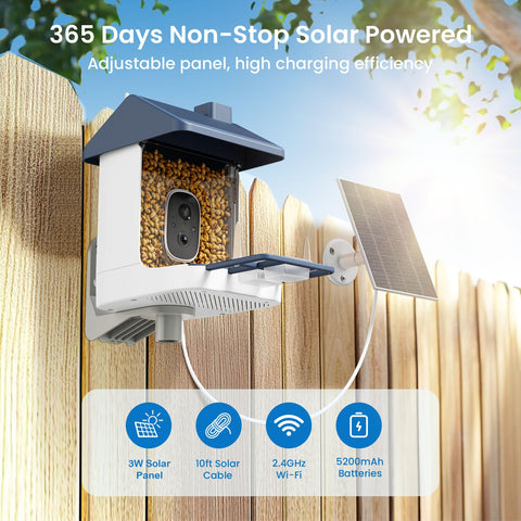 ACCULENZ IP65 weatherproof feeder outdoors in rain-ready condition