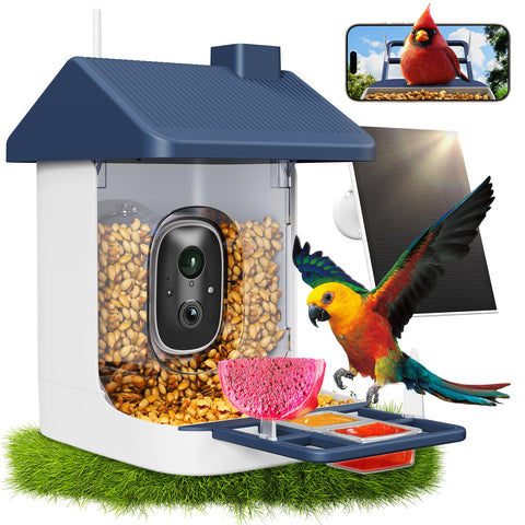 ACCULENZ smart bird feeder camera front view for real-time bird watching