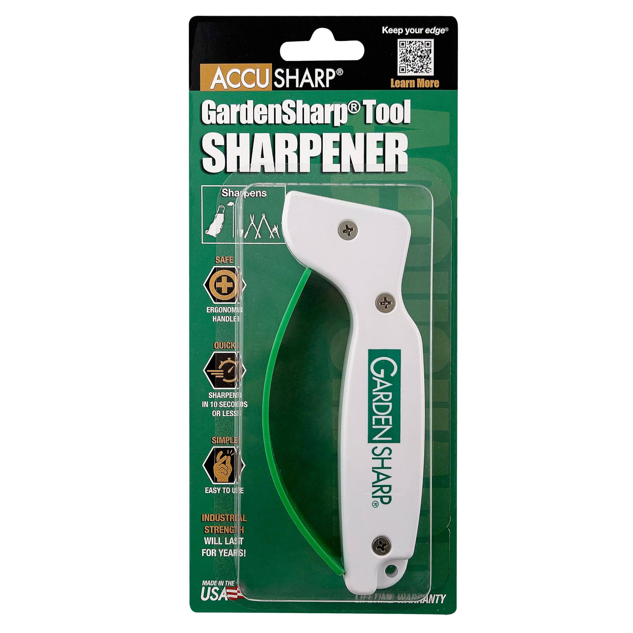 AccuSharp sharpens pruning shears for smooth, precise pruning