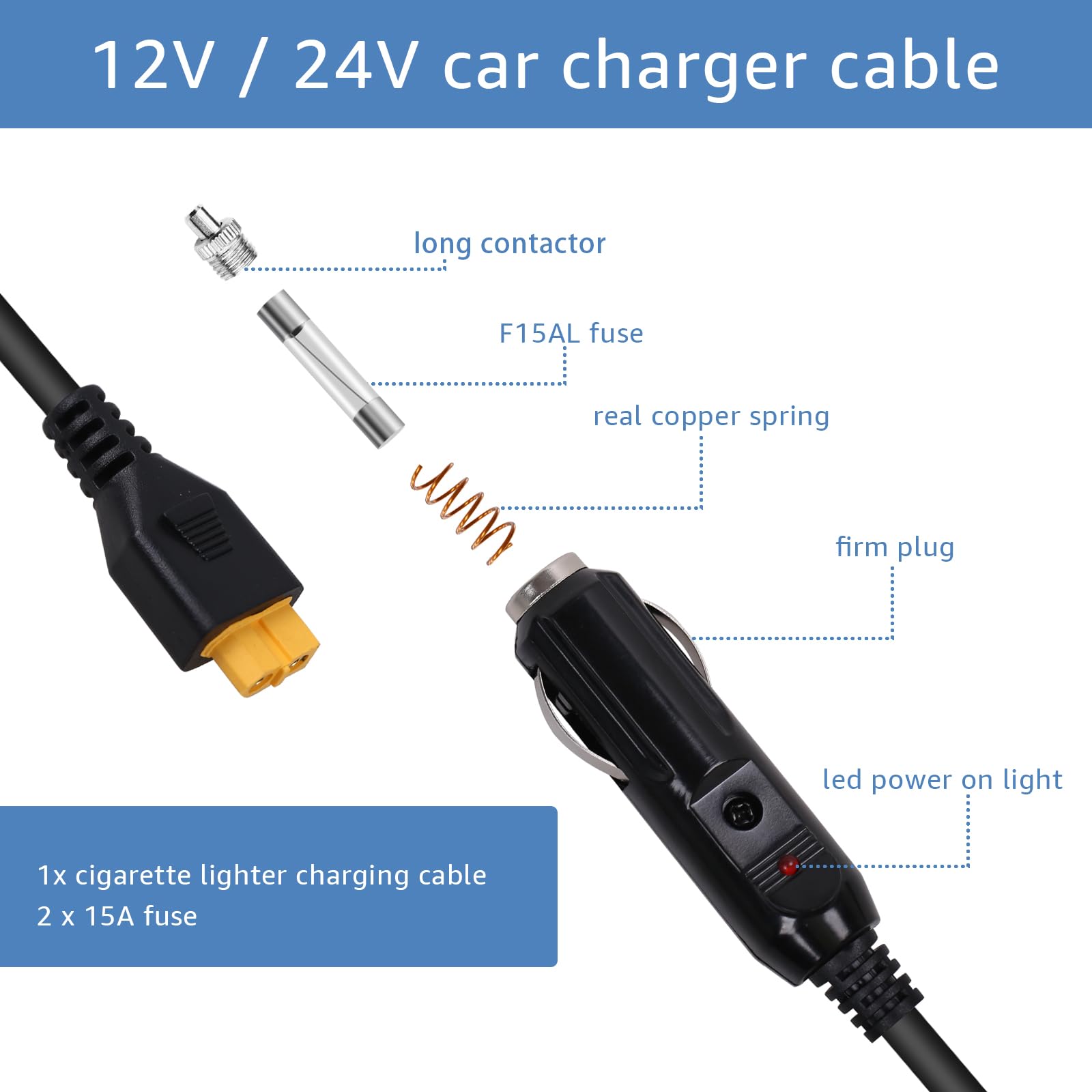 ACEANEA XT60 copper-conductor cord offers reliable DC power and durability