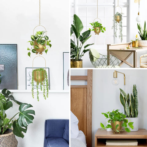 AceList Boho Gold planter easy-install hardware included