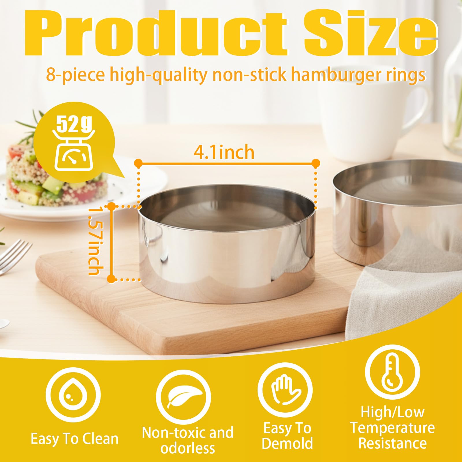 Acellegic English muffin ring set ensures consistent round muffins
