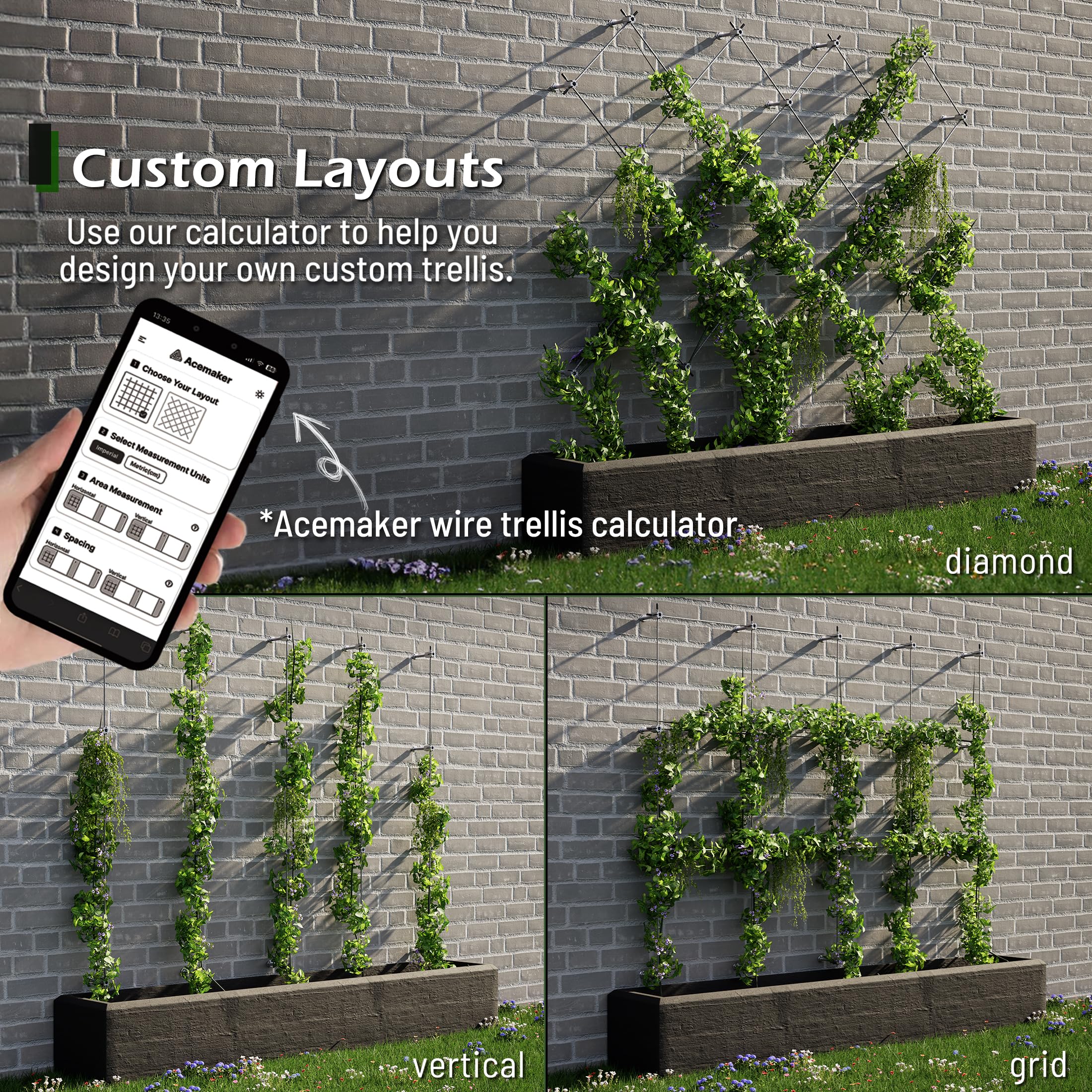 Acemaker 7x7 stainless cable provides a strong climbing surface.
