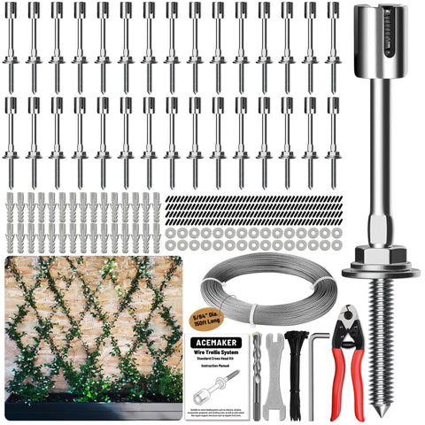 Acemaker wire trellis contents pack with connectors for easy garden installation