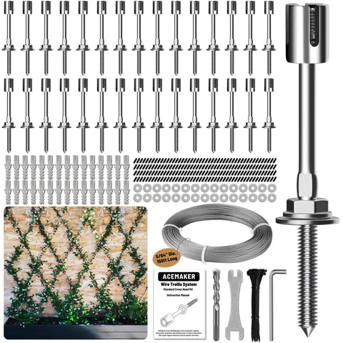 Acemaker wire trellis kit front view for wall-mounted garden installations.
