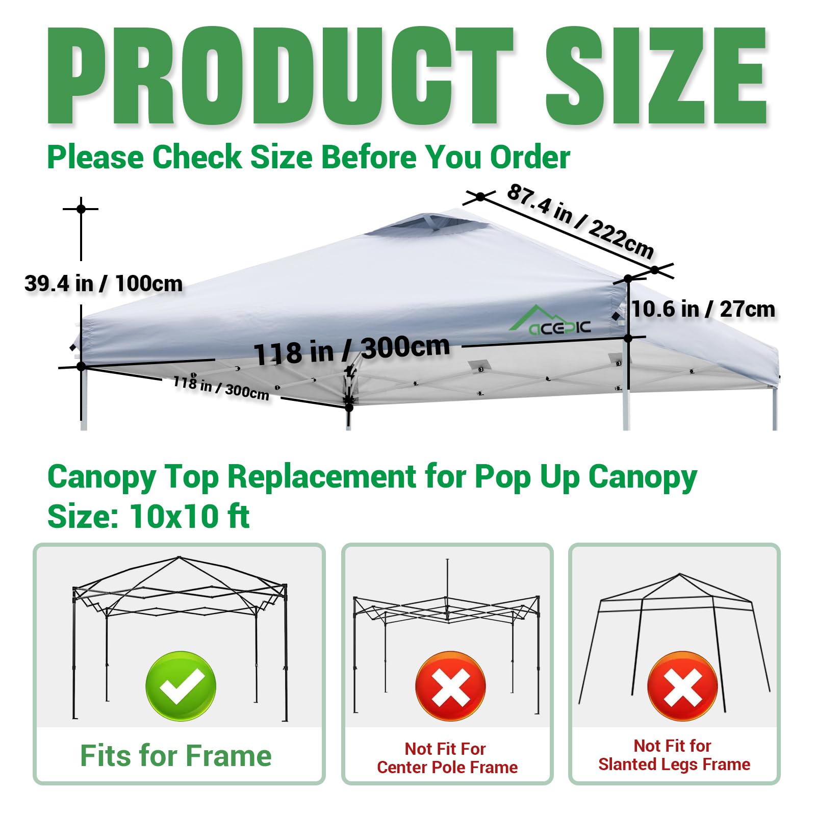 Acepic air vent top improves airflow while keeping your canopy cool