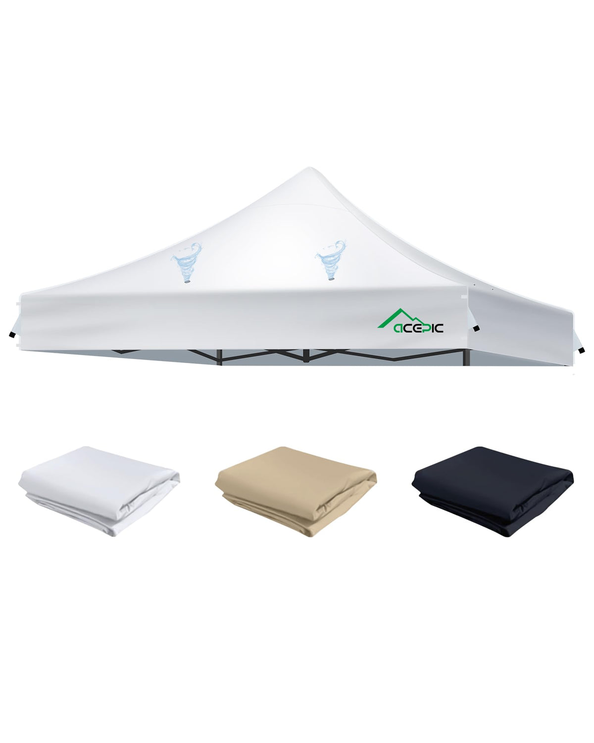 Acepic heavy-duty 10x10 top cover shows weatherproof canopy roof