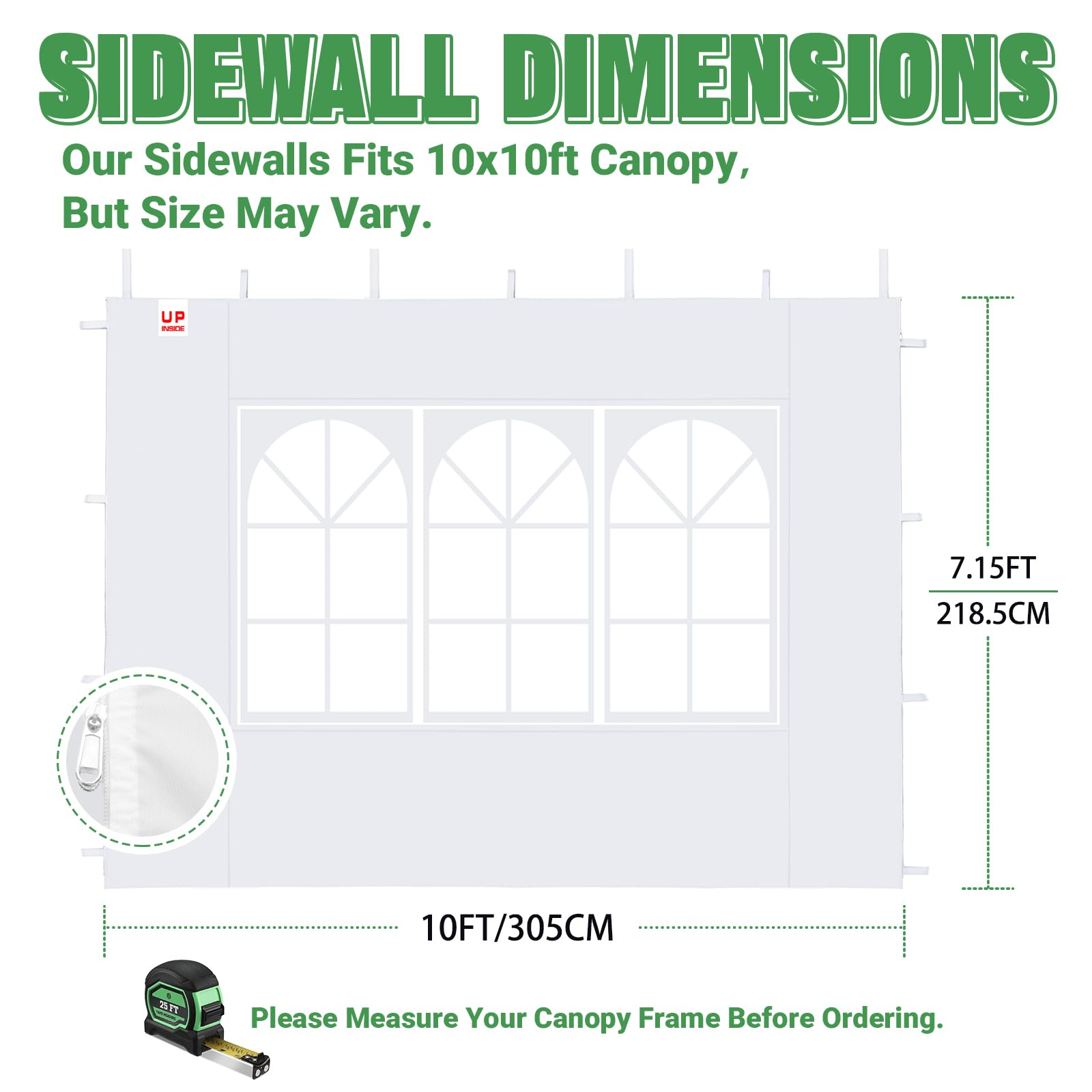 Acepic outdoor sidewalls fit most 10x10 or 10x20 tents at events