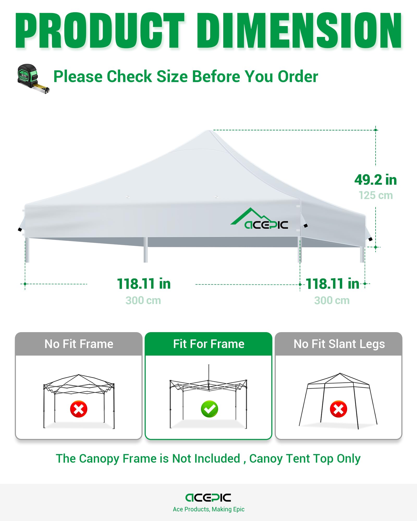 Acepic top cover UV-protected fabric close-up for sun resistance