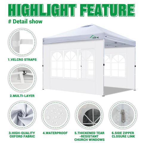 Acepic window sidewall made with 210D Oxford fabric for durability
