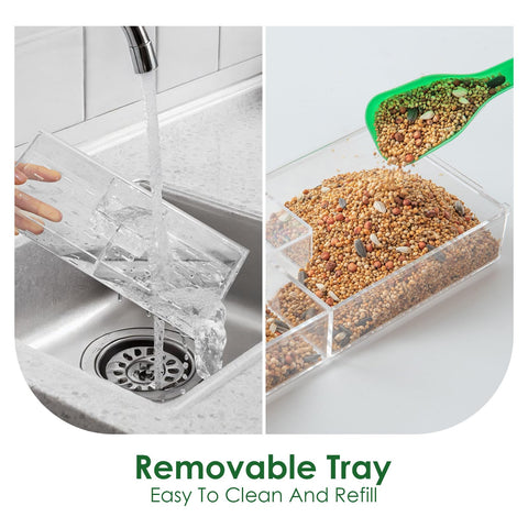 ACEROMT feeder tray with drainage holes and central water tray