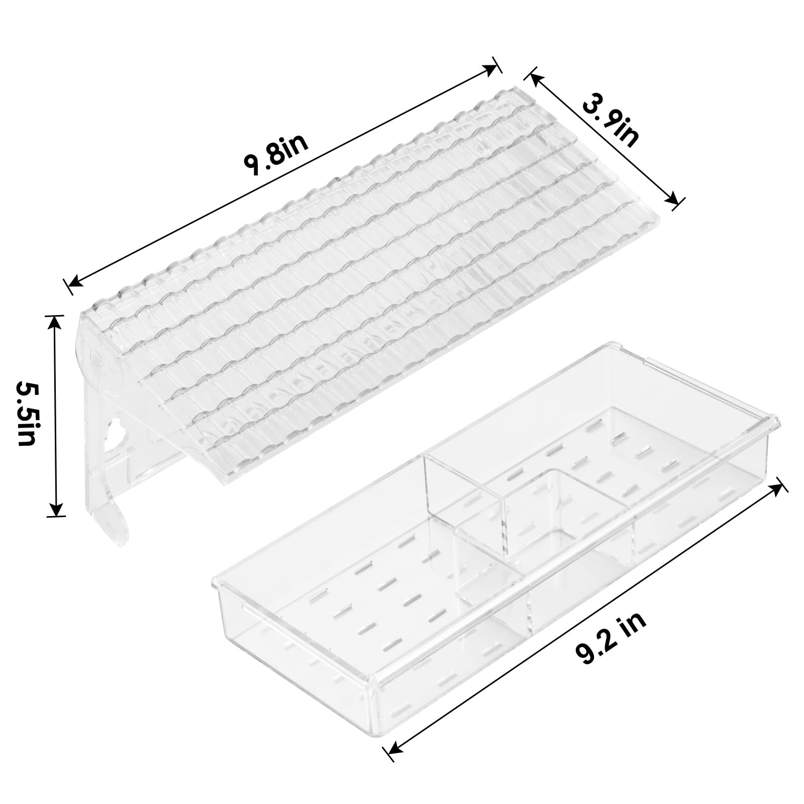 ACEROMT window feeder showing large capacity tray for longer feeding sessions