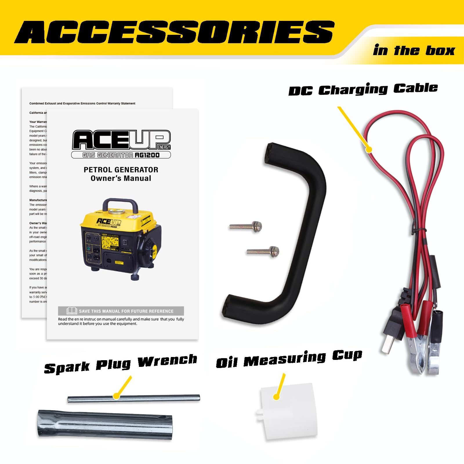 Aceup Energy 71cc single-cylinder engine with recoil start for simple startup.