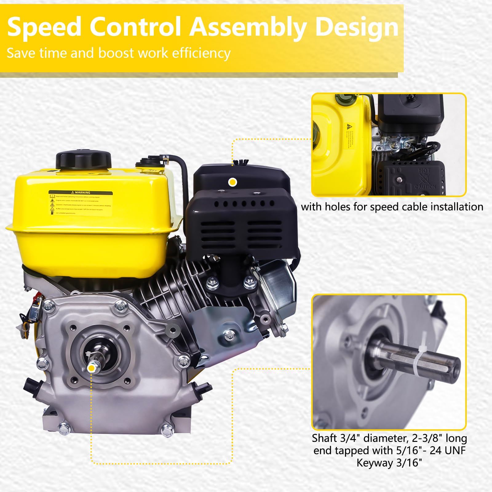 Aceup Energy 7HP engine recoil-start lever demonstrated for easy field ignition.