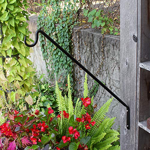 Achla Designs lantern-hanger adds ambient light along veranda railing.