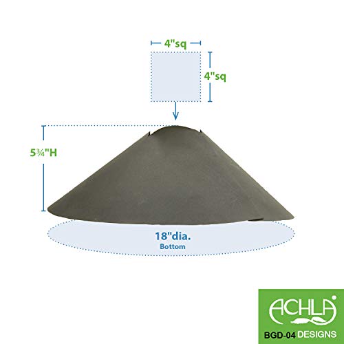 Close-up of Achla Designs squirrel deflector's black powder-coated finish for outdoor durability