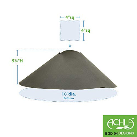 Close-up of Achla Designs squirrel deflector's black powder-coated finish for outdoor durability