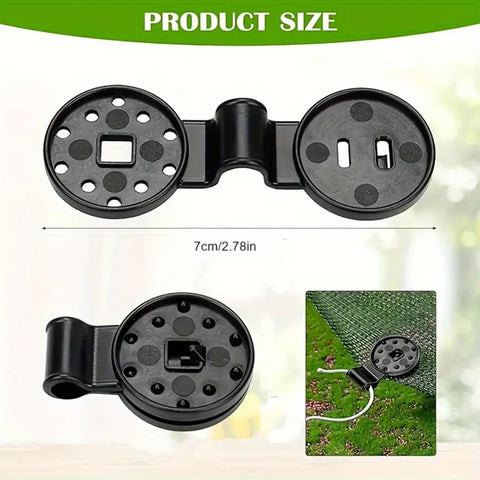 Achouray windproof shade clip edge demonstrating weather resistance