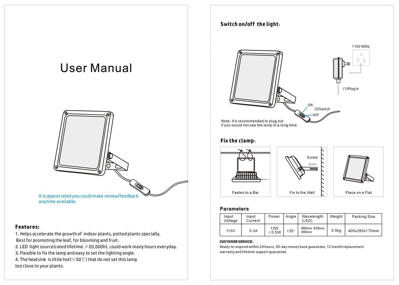 ACKE US plug with switch enables quick setup.