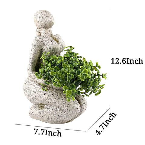 Aclema New Life face planter with moss decoration, removable for customizable aesthetics.