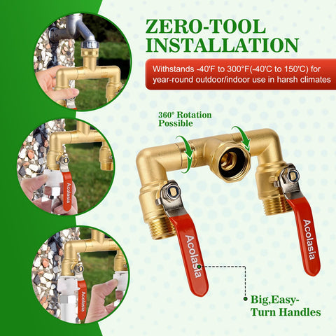 Acolasia 360-degree rotating valve for flexible hose positioning