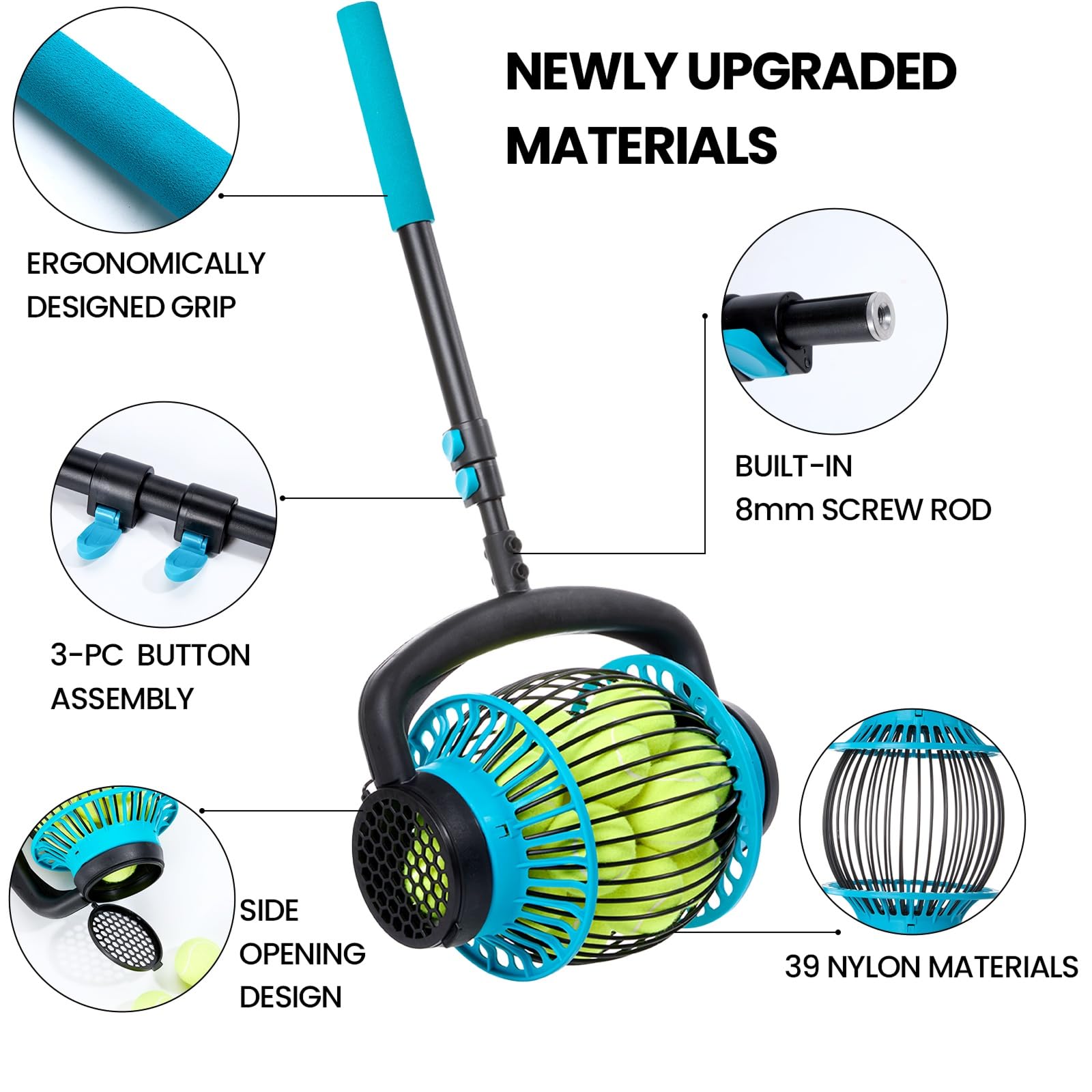 Acorn Picker Upper Roller gathers nuts and golf balls quickly and safely.