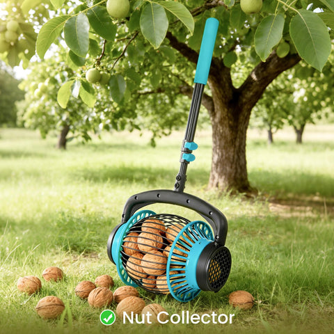 Acorn Picker Upper Roller allows stand-up cleanup, reducing bending and effort.
