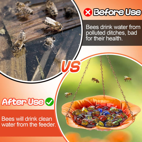 Acostop bee feeder hibiscus pattern closeup highlights vivid flowers in your yard.