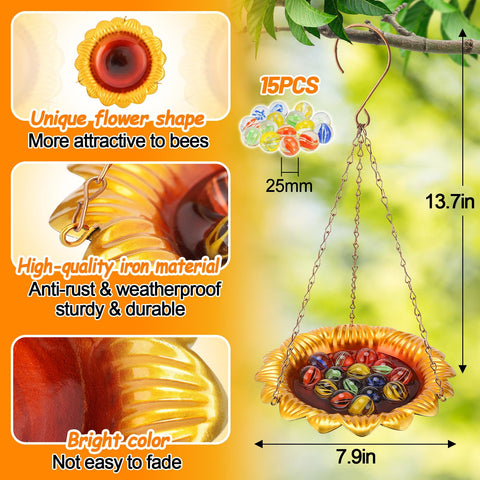 Acostop colorful garden accessory doubles as a functional bee watering feature