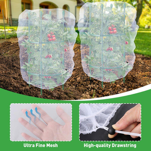 Acostop drawstring netting for quick, secure plant protection