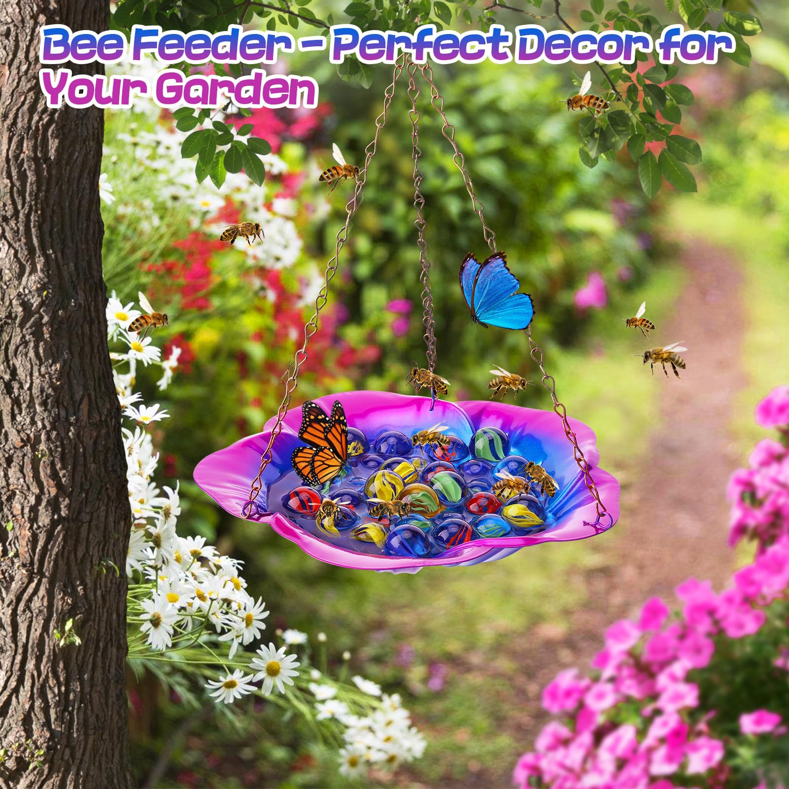 Acostop purple garden decor enhances curb appeal while supporting pollinators.
